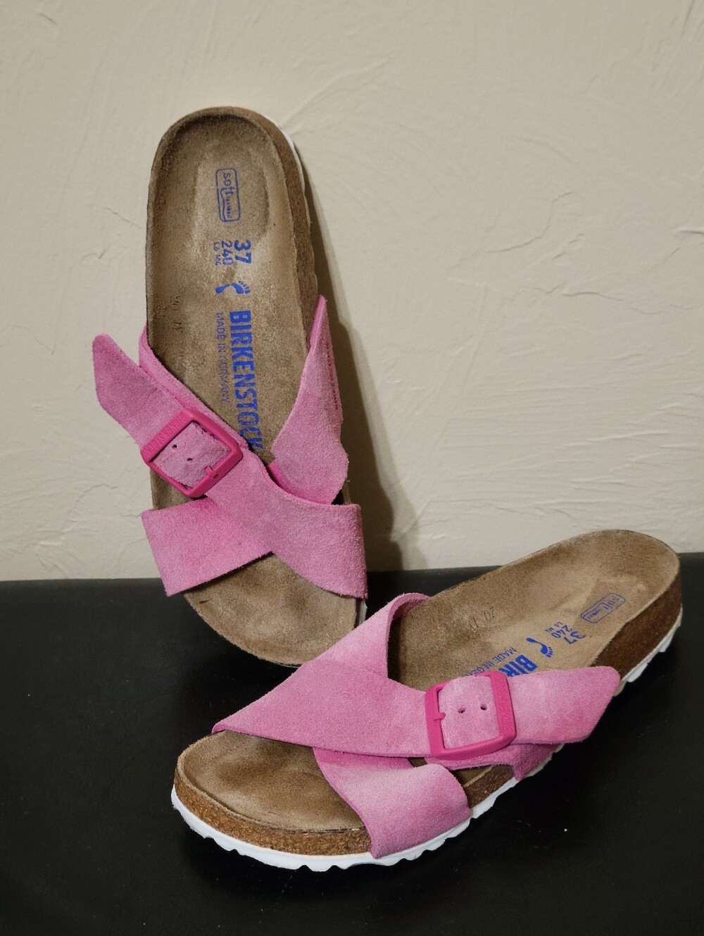 Birkenstock Siena Leather Pink Tulip Sandals Size 37 US 6